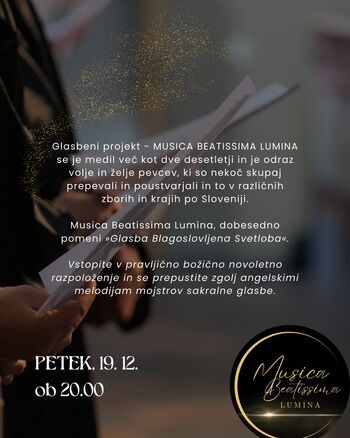 Prižig lučk in koncert zbora Musica Beatissima Lumina (ABS 2025)