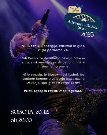 Vili Resnik, otroški muzikal Trije psi in praznična tržnica (ABS 2025)