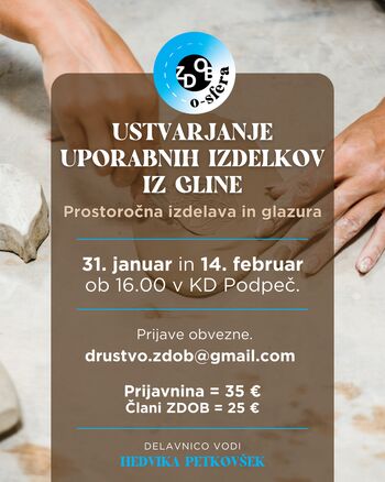 Ustvarjanje uporabnih izdelkov iz gline (ZDOBosfera)