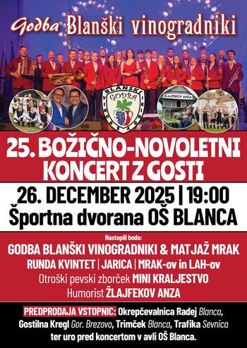 Božično novoletni koncert Godbe Blanški vinogradniki