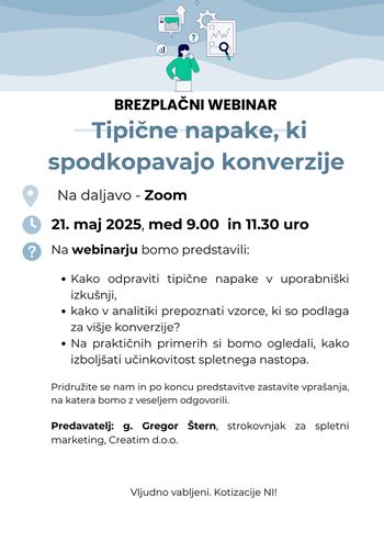 Webinar: Tipične napake, ki spodkopavajo konverzije