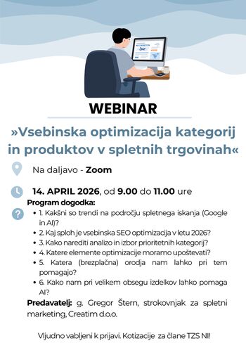 Webinar »Vsebinska optimizacija kategorij in produktov v spletnih trgovinah«