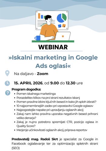 Webinar »Iskalni marketing in Google Ads oglasi«
