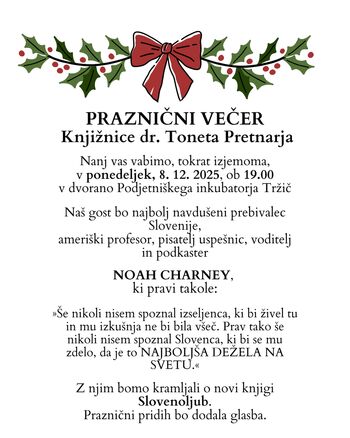 Praznični večer Knjižnice dr. Toneta Pretnarja