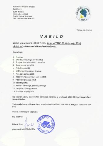 OBČNI ZBOR TURISTIČNEGA DRUŠTVA TRŽIŠČE