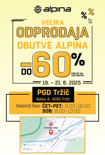 VELIKA ALPININA ODPRODAJA OBUTVE
