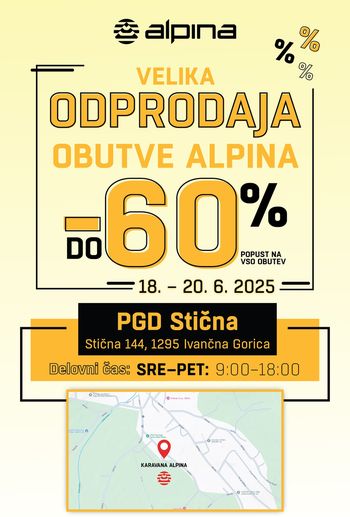 VELIKA ALPININA ODPRODAJA OBUTVE