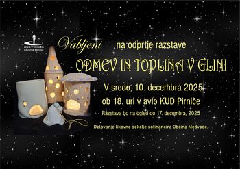 ODMEV IN TOPLINA V GLINI, otvoritev razstave keramičnih izdelkov