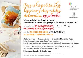Jesenska počitniška likovno - fotografska delavnica za otroke v Sevnici