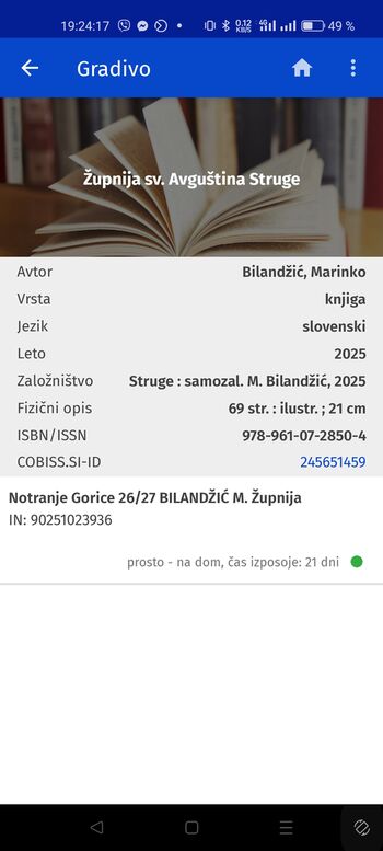 NOVA KNJIGA NAŠEGA ROJAKA MARINKA BILANDŽIĆA NOVA KNJIGA NAŠEGA ROJAKA MARINKA BILANDŽIĆA