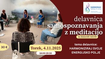 Delavnica samospoznavanja z meditacijo ob skalarnih valovih na temo: Harmoniziraj svoje energijsko polje