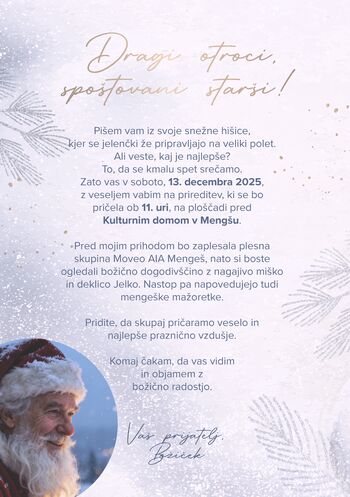 Božiček sporoča: Se vidimo to soboto v Mengšu! Božiček sporoča: Se vidimo to soboto v Mengšu!