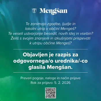 Objavljen razpis za uredniško mesto v glasilu Mengšan