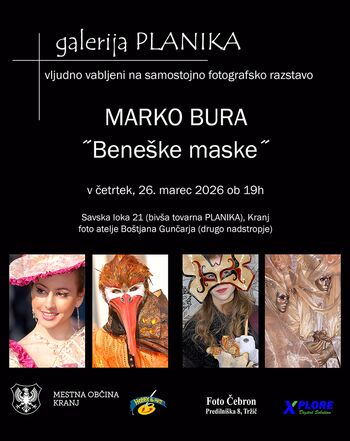 Marko Bura samostojna fotografska razstava Beneške maske
