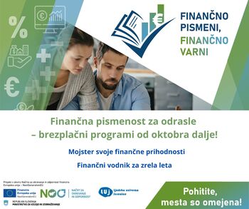 Vabilo na dva zanimiva brezplačna 50-urna izobraževalna programa na temo finančne pismenosti