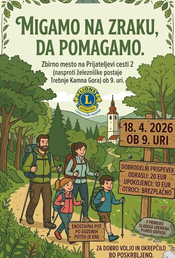 Dobrodelni pohod: Migamo na zraku, da pomagamo!