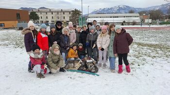 Po dolgih letih sneg v Vipavi