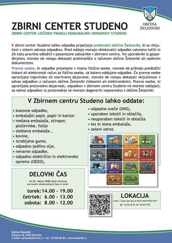 NOV DELOVNI ČAS ZBIRNEGA CENTRA STUDENO