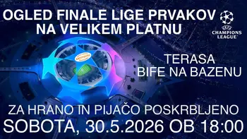 OGLED FINALE LIGE PRVAKOV NA VELIKEM PLATNU