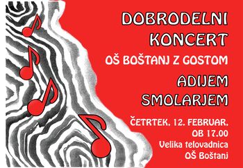 Dobrodelni koncert OŠ Boštanj z gostom Adijem Smolarjem