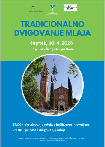 Tradicionalno dvigovanje mlaja v Šempetru