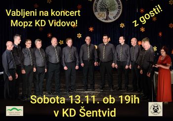 Koncert Moškega pevskega zbora KD VIDOVO - ODPOVEDAN!
