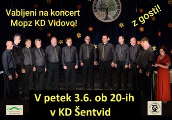 Koncert Moškega pevskega zbora Kulturnega društva VIDOVO
