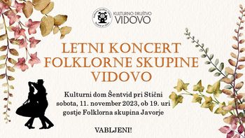 Letni nastop Folklorne skupine VIDOVO