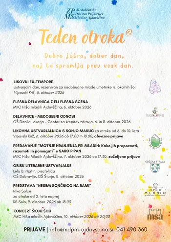 MDPM Ajdovščina pripravilo pester program v Tednu otroka® MDPM Ajdovščina pripravilo pester program v Tednu otroka®