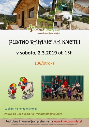 Pustno rajanje na kmetiji Smolej v Planini pod Golico