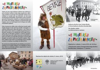 Dokumentarna razstava o bevških maškarah: »A ´MATE KEJ ZA PUSTA HRUSTA?«