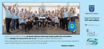 Koncert ob 10. obletnici godbe Vrh nad Laškim
