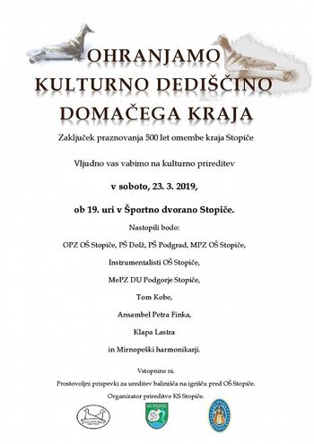 Prireditev ob 500-letnici omembe kraja Stopiče