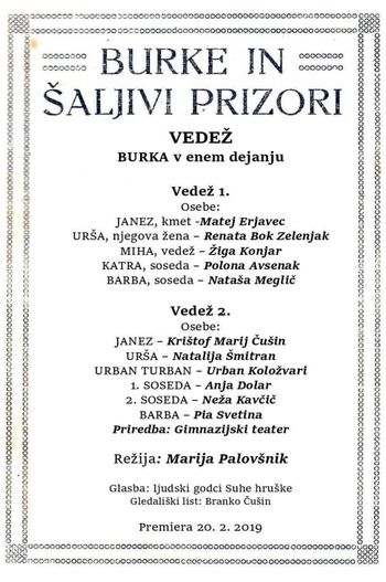 VEDEŽ, burka v enem dejanju