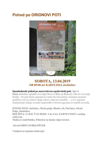 Pohod po Orionovi poti