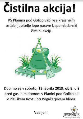 Čistilna akcija v Planini pod Golico