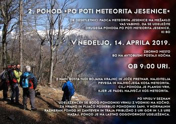 2. tradicionalni pohod do mesta padca jeseniškega meteorita na Planski vrh na Mežakli