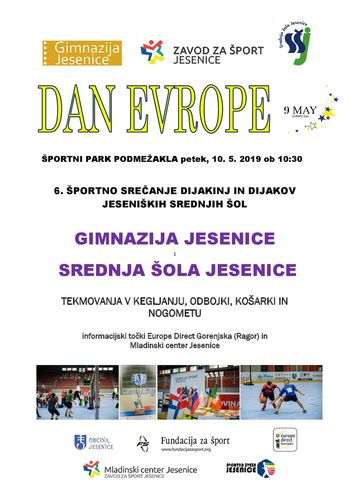 6. športno srečanje jeseniških srednjih šol ob dnevu Evrope
