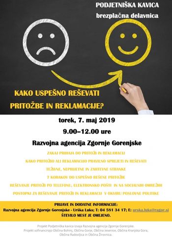Podjetniška kavica z naslovom KAKO USPEŠNO REŠEVATI PRITOŽBE IN REKLAMACIJE?