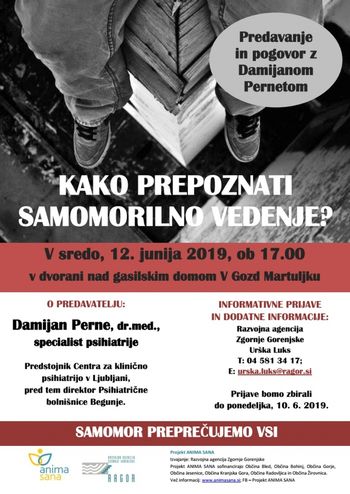 Brezplačno predavanje: Kako prepoznati samomorilno vedenje?
