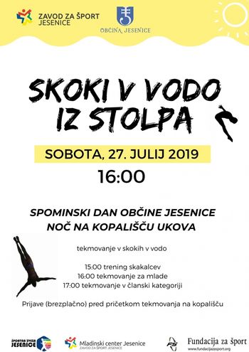 Spominski dan občine Jesenice - Noč na kopališču Ukova: Skoki v vodo iz stolpa