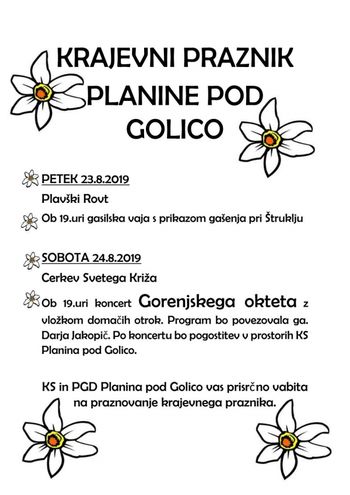 Krajevni praznik Planine pod Golico - Gorenjski oktet in gasilska vaja