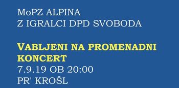 Promenadni koncert MoPZ Alpina z igralci DPD Svoboda
