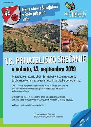 18. tradicionalno prijateljsko srečanje Občin Jesenice in Šentjakob v Rožu