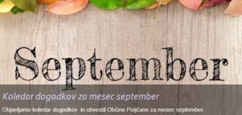 KOLEDAR DOGODKOV ZA SEPTEMBER