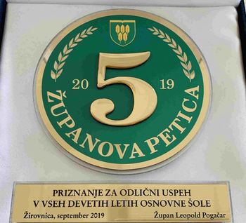 Sprejem župana za odličnjake – županove petica