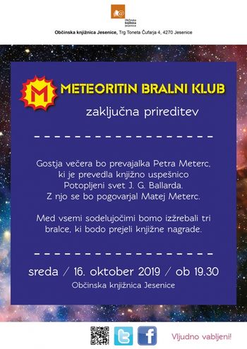 Meteoritin bralni klub - zaključna prireditev