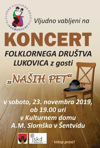 Koncert Folklornega društva Lukovica z gosti "NAŠIH PET"