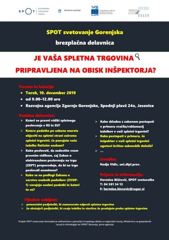 Brezplačna delavnica: "Je vaša spletna trgovina pripravljena na obisk inšpektorja?"