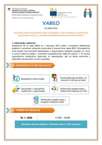 Brezplačna delavnica "Zagotavljanje dostojnega dela zaposlenih"